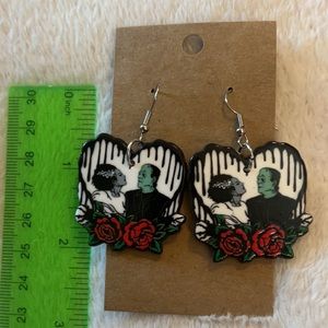 Frankenstein’s monster and bride earrings